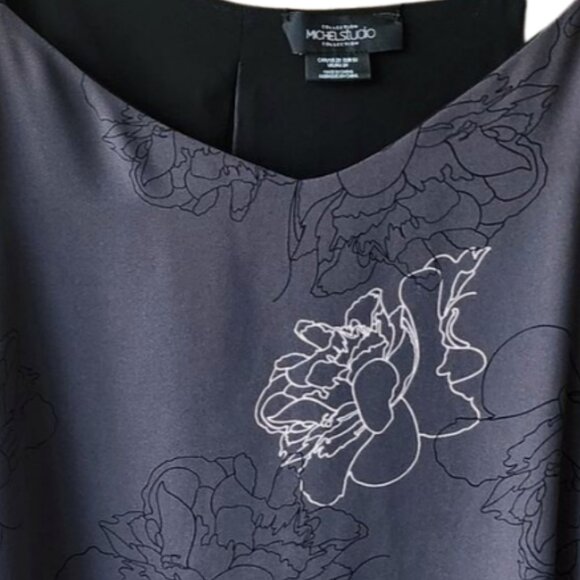 Michael Studio Pre-loved Plus-size Gray Floral Pattern Tank Top. Size 20 - Picture 3 of 10